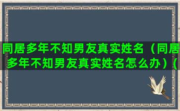 同居多年不知男友真实姓名（同居多年不知男友真实姓名怎么办）(男友与别人同居多年 女方)